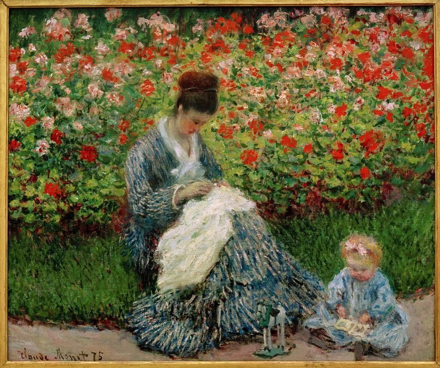 Claude Monet, Camille Monet et un enfant au jardin